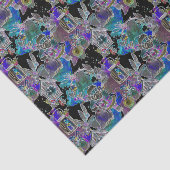 Zwart Licht Neon Glow Kerstavond patroon Tissuepapier (Detail)