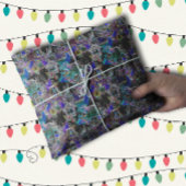 Zwart Licht Neon Glow Kerstavond patroon Tissuepapier