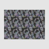 Zwart Licht Neon Glow Kerstman Cluster Tissuepapier (Voorkant)