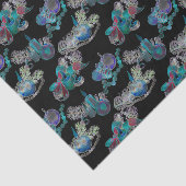 Zwart Licht Neon Glow Kerstmis Kaars Patroon Tissuepapier (Detail)