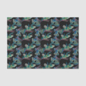 Zwart Licht Neon Glow Xmas Bell en Kaars Patroon Tissuepapier (Voorkant)