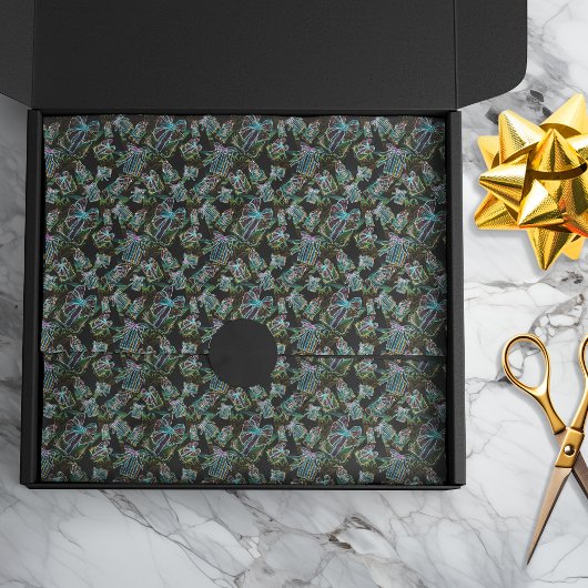 Zwart Licht Neon Glow Xmas Cadeaus en huizen Tissuepapier