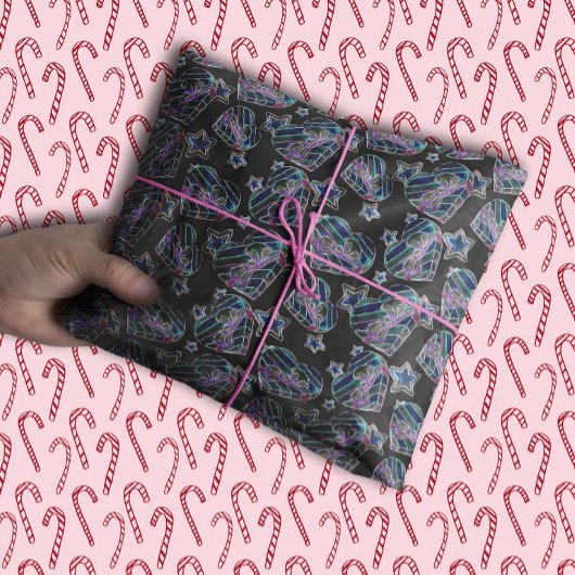 Zwart Licht Neon Glow Xmas Harten en Sterren Tissuepapier