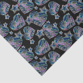 Zwart Licht Neon Glow Xmas Harten en Sterren Tissuepapier (Detail)