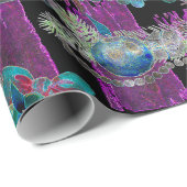 Zwart Licht Neon Glow Xmas Kaars Cluster Cadeaupapier (Rol Hoek)