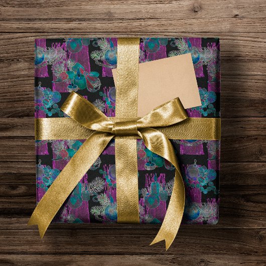 Zwart Licht Neon Glow Xmas Kaars Cluster Cadeaupapier