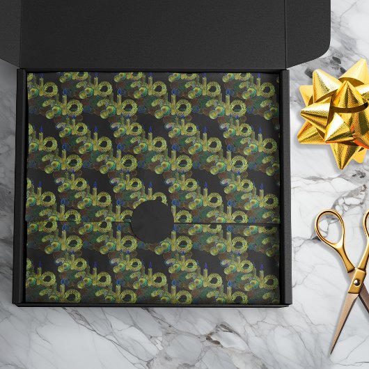 Zwart Licht Neon Glow Xmas Kaars en Ornamenten Tissuepapier