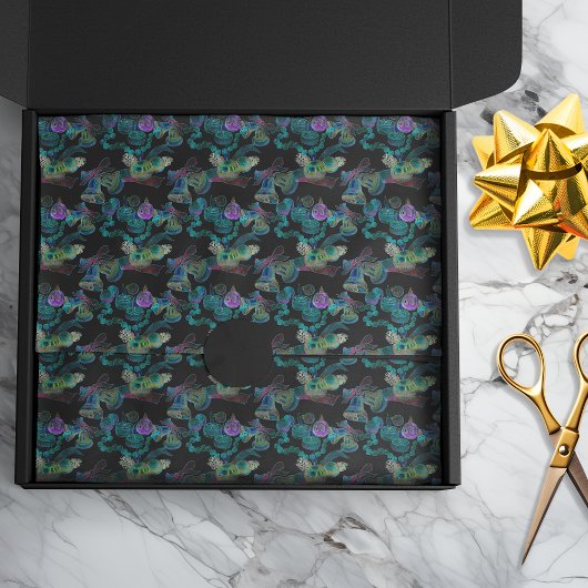 Zwart Licht Neon Glow Xmas Kaarsenbel Ornament Tissuepapier