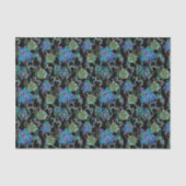 Zwart Licht Neon Glow Xmas Poinsettia Ornament Tissuepapier (Voorkant)