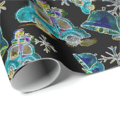 Zwart Licht Neon Glow Xmas Sneeuwvlokken Auto's Kl Cadeaupapier (Rol Hoek)