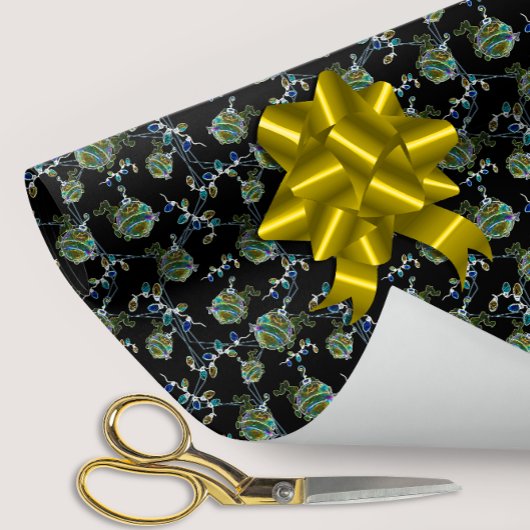 Zwart Licht Neon Glow Xmas String Lights Ornamente Cadeaupapier