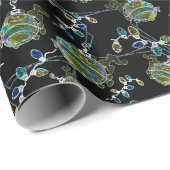 Zwart Licht Neon Glow Xmas String Lights Ornamente Cadeaupapier (Rol Hoek)