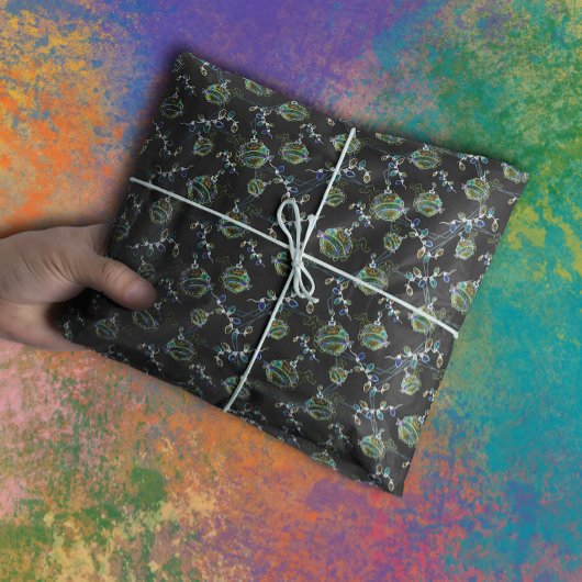 Zwart Licht Neon Glow Xmas String Lights Ornamente Tissuepapier