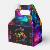 Zwart Licht Neon Verjaardag Cocktails Bedankdoosjes (Voorkant Zijde)