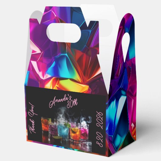 Zwart Licht Neon Verjaardag Droog Ijs Cocktails Bedankdoosjes (Geopend)