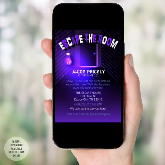 Zwart licht Ontsnappen van de uitnodiging van de Z