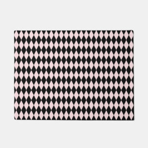 Zwart & Licht Roze Streeppatroon Minimaal Abstract Deurmat