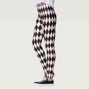 Zwart & Licht Roze Streeppatroon Minimaal Abstract Leggings