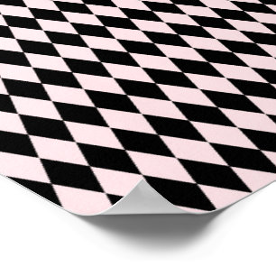 Zwart & Licht Roze Streeppatroon Minimaal Abstract Poster