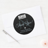 Zwart lichtblauw Hartelijk dank voor Rhinestone Gl Ronde Sticker (Envelop)