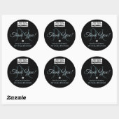 Zwart lichtblauw Hartelijk dank voor Rhinestone Gl Ronde Sticker (Vel)