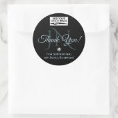 Zwart lichtblauw Hartelijk dank voor Rhinestone Gl Ronde Sticker (Tas)