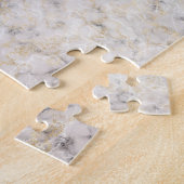 Zwart, lichtbruin en wit marmerpatroon legpuzzel (Zijkant)