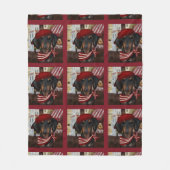 Zwart & Lichtbruine Doxie Fleece Deken (Voorkant)