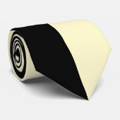 Zwart & Lichtgeel Gespleten Kleur Stropdas (Opgerold)
