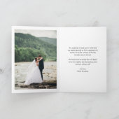 Zwart Liefde en Dank Mooi Script Foto Bruiloft Bedankkaart (Binnen)