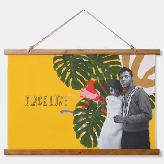  zwart liefde hangend wandkleed (Voorkant)