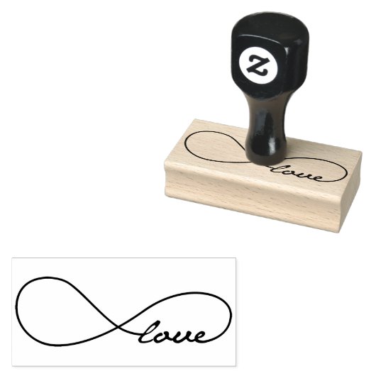 Zwart Liefde Infinity Rubber Stamp Rubberstempel (Gestempeld)
