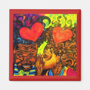 Zwart Liefde Poster Magnet