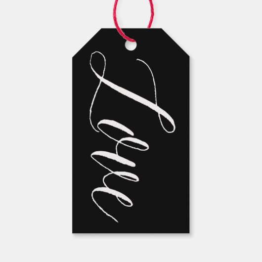 Zwart Liefde Script | Modern kalligrafie cadeau La Cadeaulabel (Achterkant)