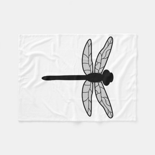 Zwart liftfilhouet wit fleece deken (Voorkant (Horizontaal))