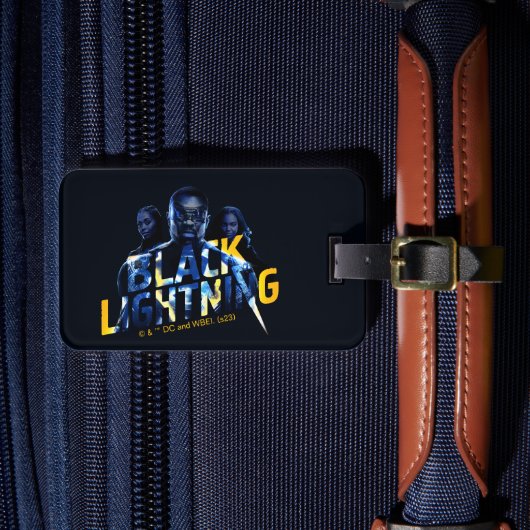 Zwart Lightning Heroes Graphic Bagagelabel (Voorkant Insitu 4)
