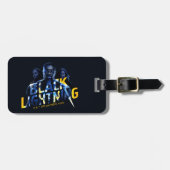 Zwart Lightning Heroes Graphic Bagagelabel (Voorkant horizontaal)