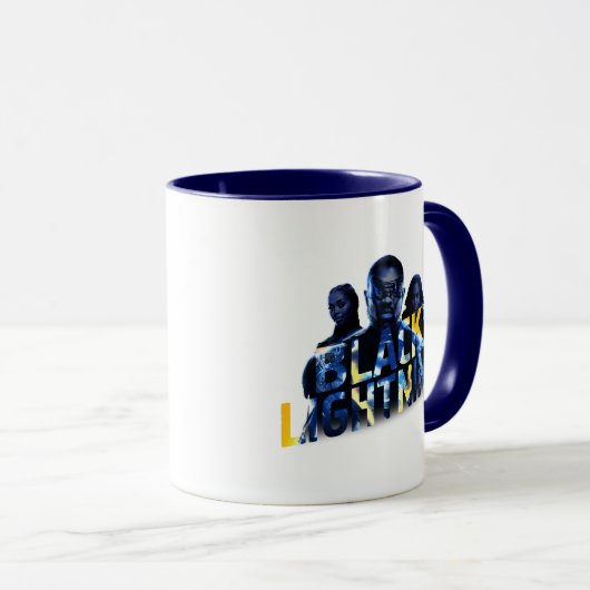 Zwart Lightning Heroes Graphic Mok (Voorkant rechts)