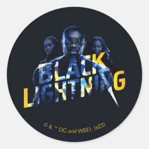 Zwart Lightning Heroes Graphic Ronde Sticker