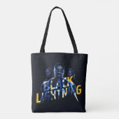 Zwart Lightning Heroes Graphic Tote Bag (Achterkant)