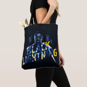 Zwart Lightning Heroes Graphic Tote Bag (Dichtbij)