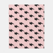 Zwart Lightning Roze Achtergrond Y2K Patroon Fleece Deken (Voorkant)
