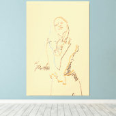 Zwart lijndansend Vrouw Canvas Afdruk (Insitu (Houten vloer))