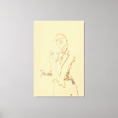 Zwart lijndansend Vrouw Canvas Afdruk (Voorkant)