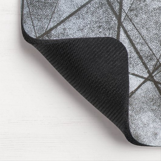 Zwart Lijnen wit grijze streep rechthoeken abstrac Muismat (Hoek)