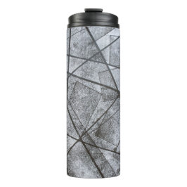Zwart Lijnen wit grijze streep rechthoeken abstrac Thermosbeker
