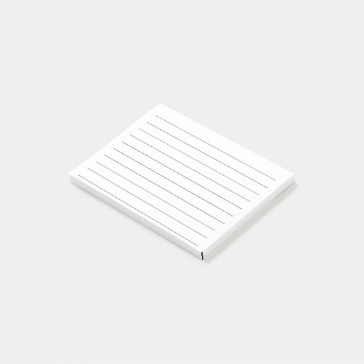 Zwart Lijnen Wit Plain Elegant Eenvoudig Stijlvol Post-it® Notes (Schuin)
