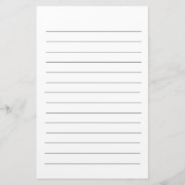 Zwart Lijnen Wit Plain Elegant Eenvoudige Standaar Briefpapier