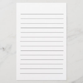 Zwart Lijnen Wit Plain Elegant Eenvoudige Standaar Briefpapier