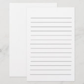 Zwart Lijnen Wit Plain Elegant Eenvoudige Standaar Briefpapier (Voorkant / Achterkant)